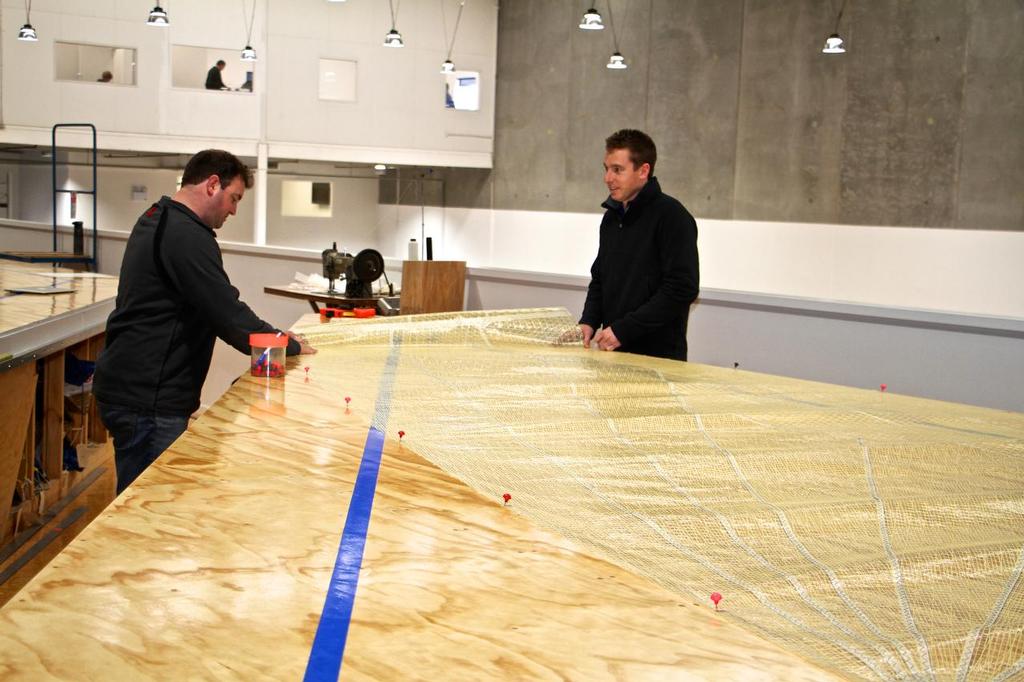 3.7 mainsail on the One-Design floor/table - North Sails NZ Loft tour - July 20, 2016 © Richard Gladwell www.photosport.co.nz